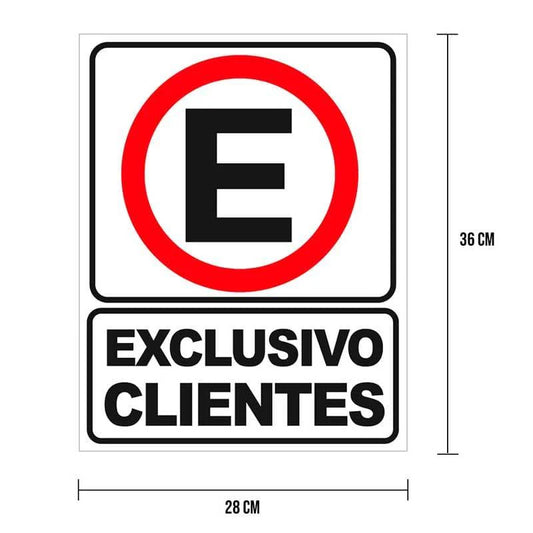 Cartel "exclusivo clientes"