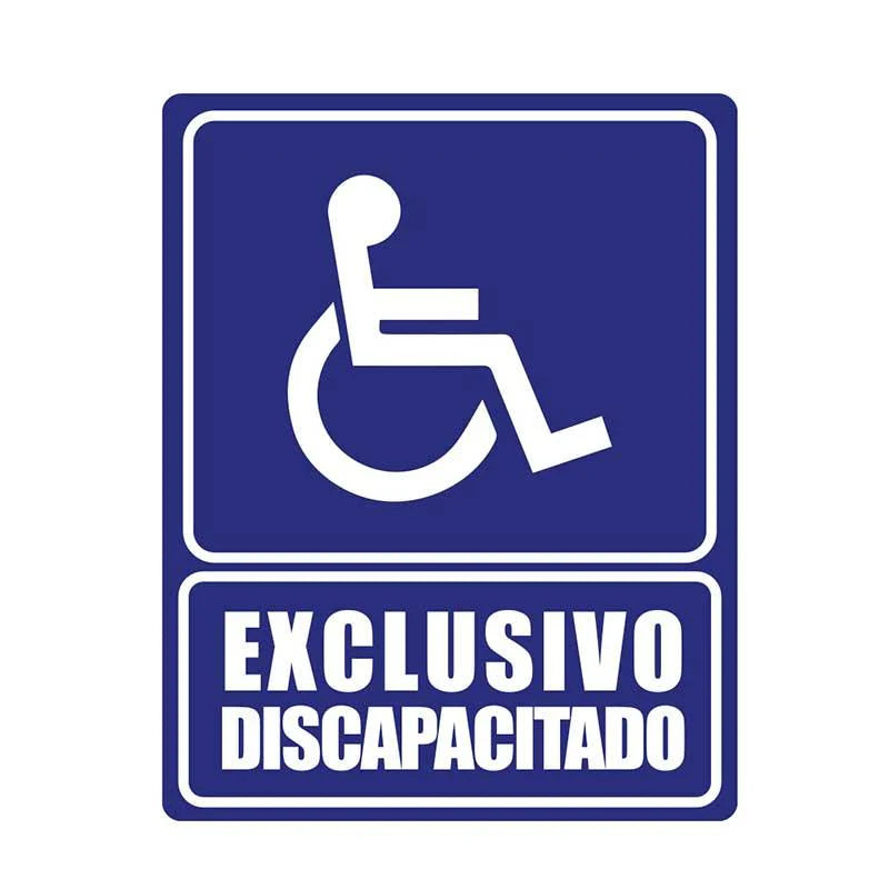 Cartel "exclusivo para discapacitados"