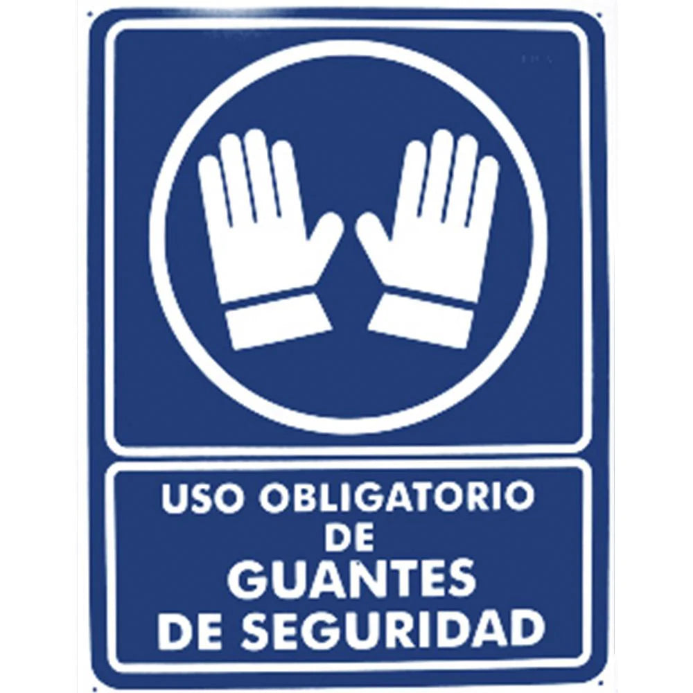 Cartel "Uso obligatorio de guantes de seguridad"