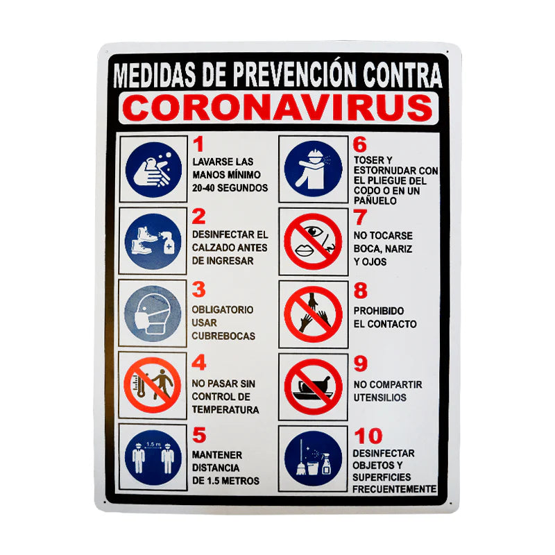 Cartel "Medidas de Prevención Coronavirus" LICA