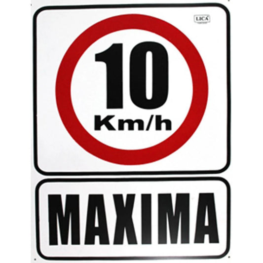 Cartel "Velocidad Máxima 10 km/h"