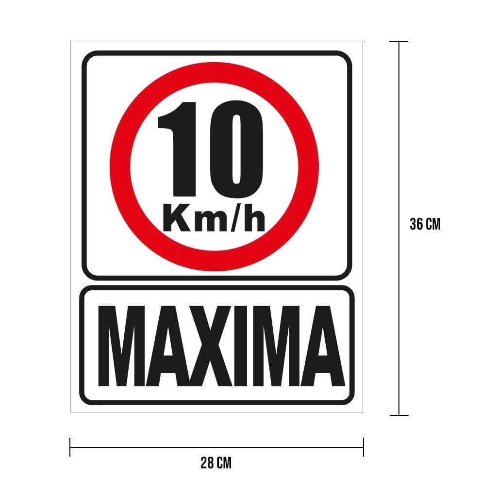 Cartel "Velocidad Máxima 10 km/h"