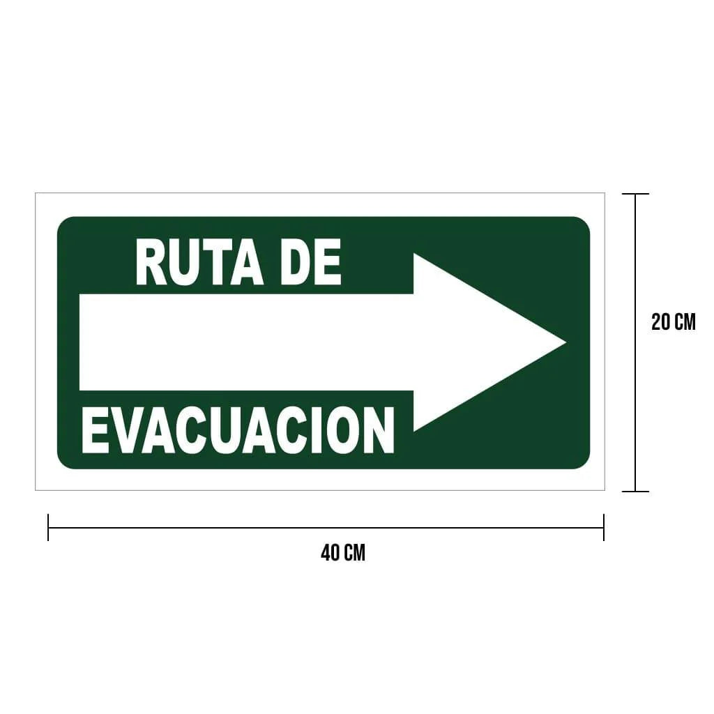 Cartel "Ruta de evacuación" (Derecha)