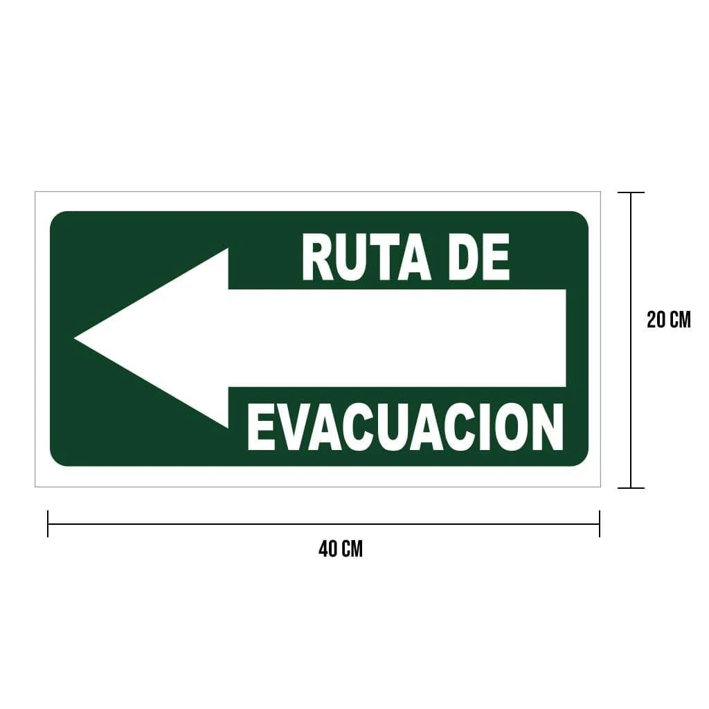 Cartel "Ruta de evacuación" (Izquierda)