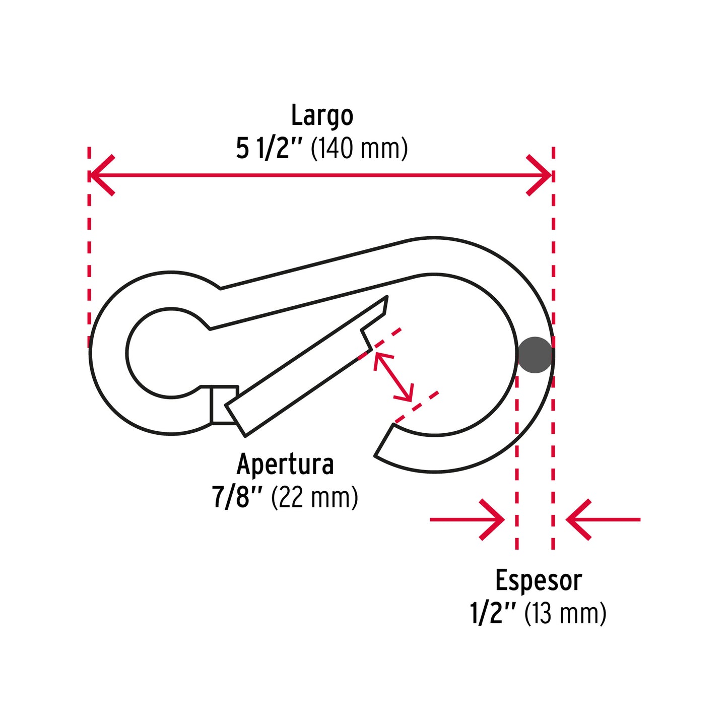 44041 | Clave:BMA-1/2 Bandola mosquetón de acero 1/2", Fiero