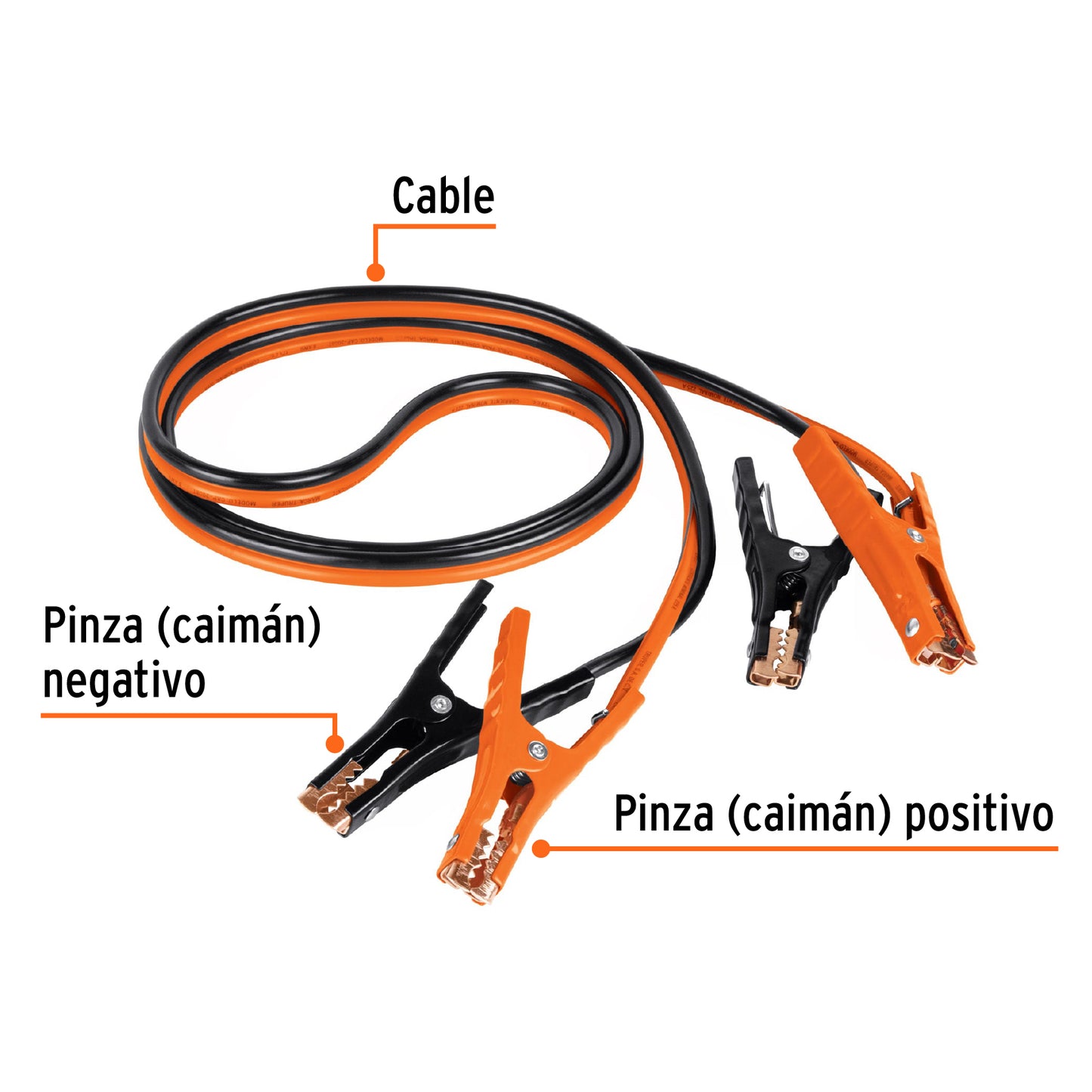 17543 CAP-3008T Cables pasa corriente 3 m, 225 A, 8 AWG, con funda, Truper