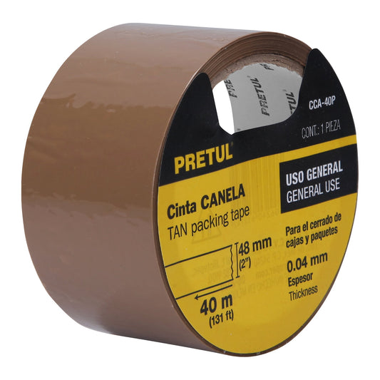 Cinta de empaque 48 mm x 40 m canela, Pretul 20524 - CCA-40P