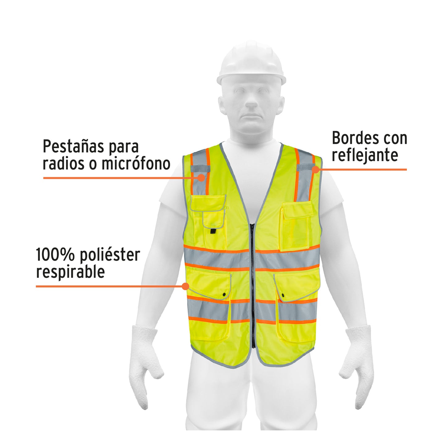 102443 CHS-900V-  Chaleco de seguridad de alta visibilidad, verde