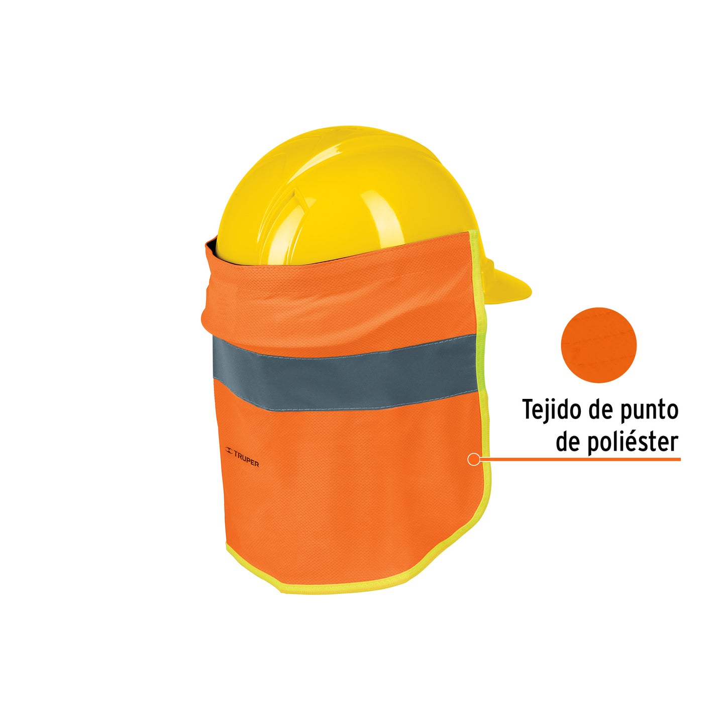 12355 Cubrenuca para casco, naranja con reflejante, Truper