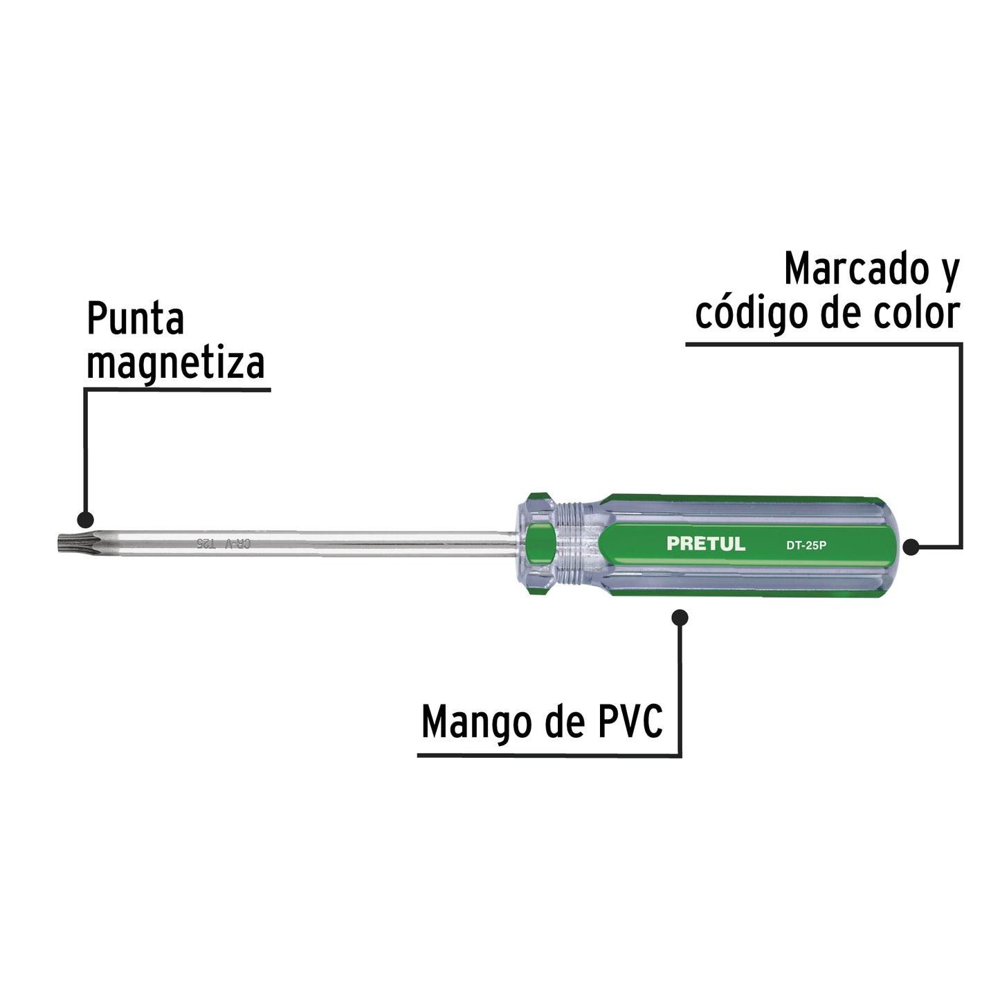 27192 DT-6P Juego de 6 desarmadores Torx mango de PVC, Pretul