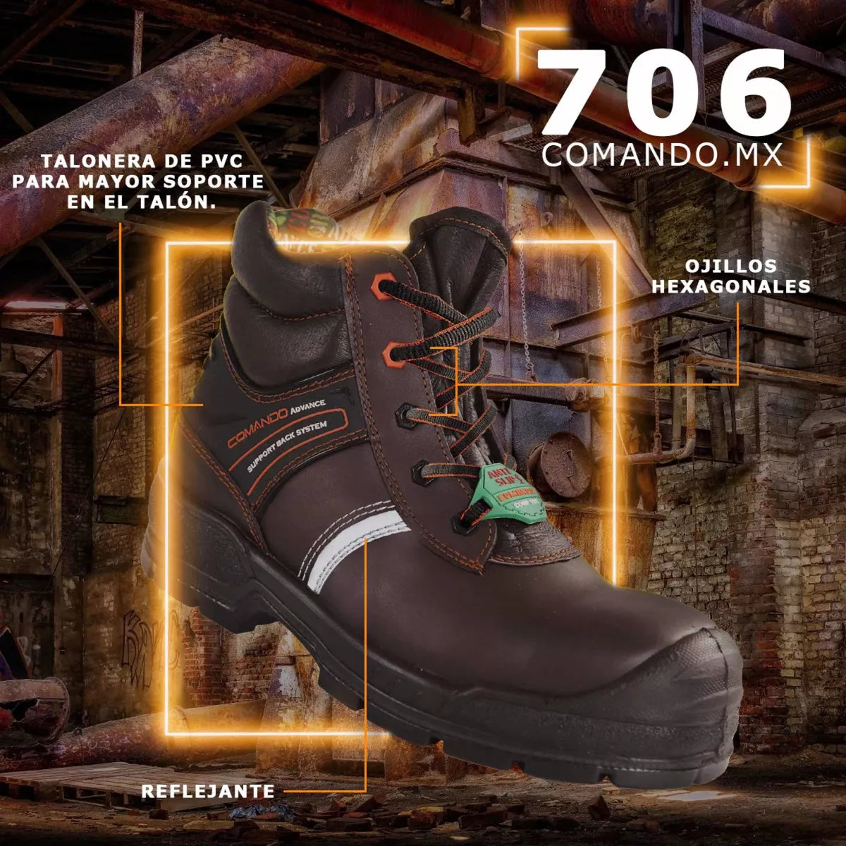 Bota Industrial Comando Modelo 706 Advance Caballero