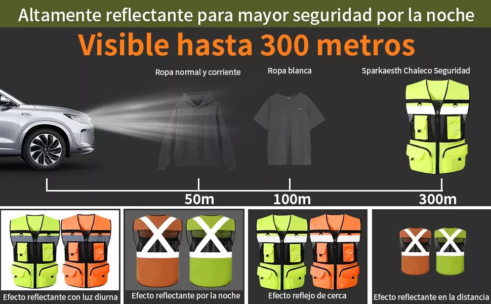 Chaleco Reflejante Seguridad De Industrial Amarillo Naranja con malla premium