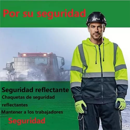 Sudadera Con Capucha Reflexivo Protección De Seguridad