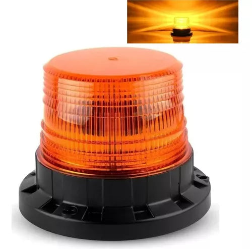 HGMX-TL-165 ME TORRETA NARANJA CON CONECTOR A TABLERO  12~24v Estrobo C/iman 16w 12 Leds