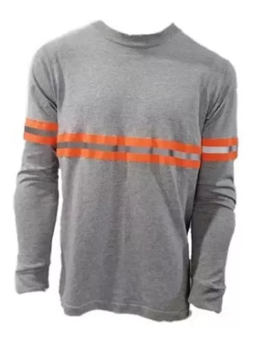 PCRML Playera Manga Larga Con Reflejante Textil Naranja