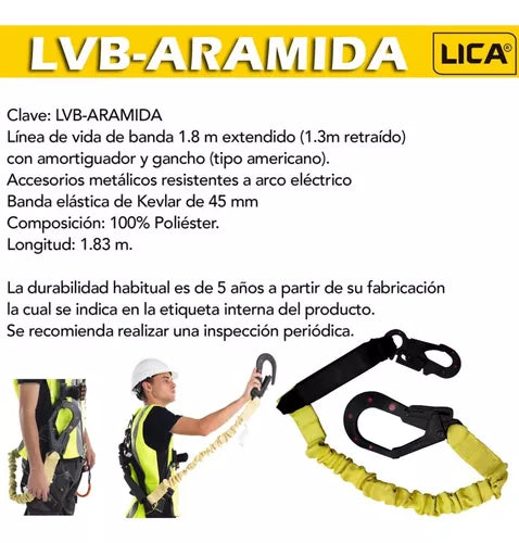 LVB-ARAMIDA Línea de Vida de Aramida Marca LICA