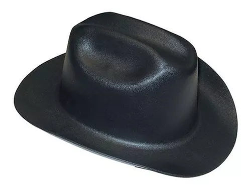 Wester Outlaw / 17330 Casco Sombrero negro Western Con Suspensión Matraca De 4 Pts.