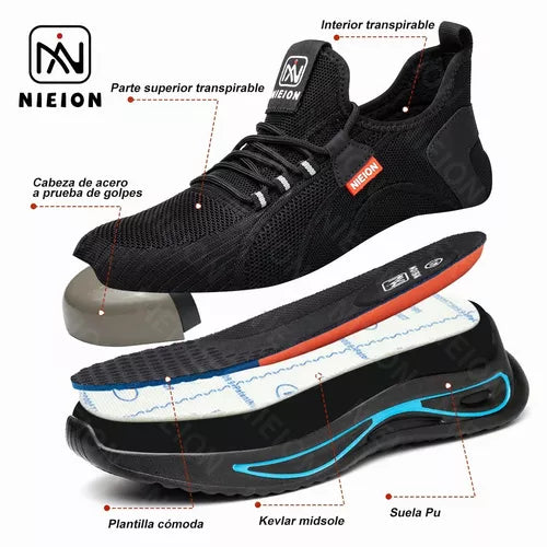 Zapatos De Seguridad Tenis De Fibra Transpirables Nieion BAJO PEDIDO