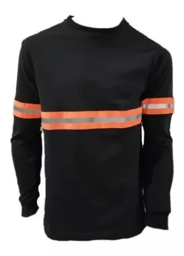 PCRML Playera Manga Larga Con Reflejante Textil Naranja