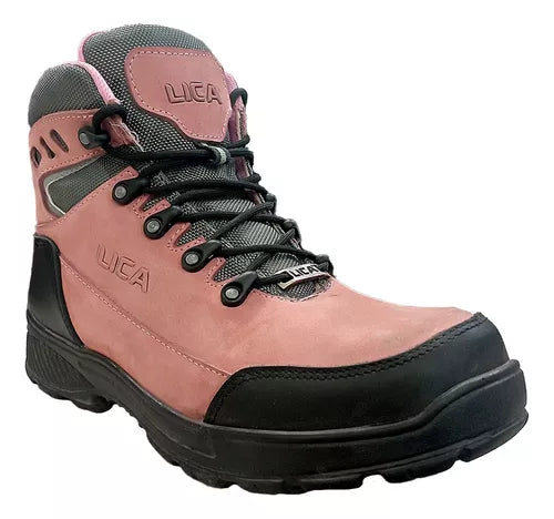 Bota de seguridad para dama LICA 200-R color rosa