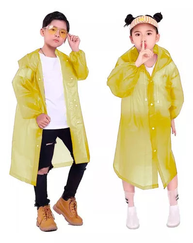 L1-037 Impermeable Portatil Para Lluvia Niños Tipo Gabardina