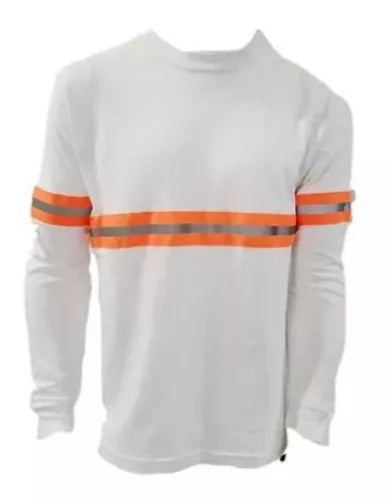 PCRML Playera Manga Larga Con Reflejante Textil Naranja