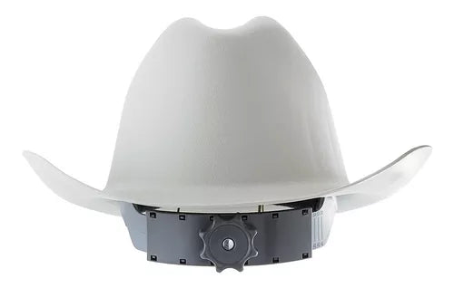 19500 Casco Sombrero BLANCO Western Con Suspensión Matraca De 4 Pts.