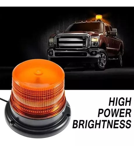 HGMX-TL-165 ME TORRETA NARANJA CON CONECTOR A TABLERO  12~24v Estrobo C/iman 16w 12 Leds