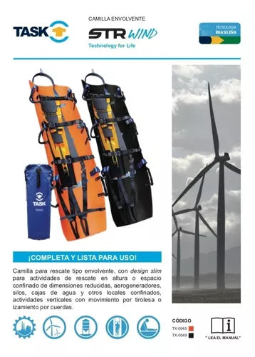 SRT WIND Camilla Rescate Vertical Aéreo Srt Wind Naranja Tipo Sked