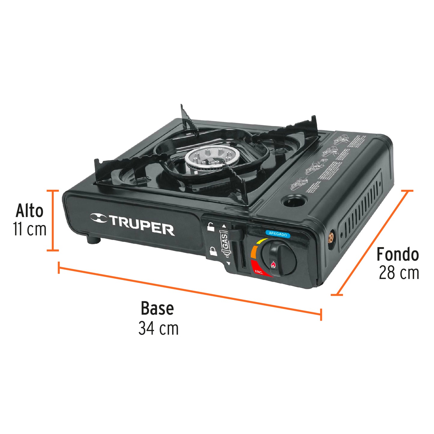 15005 ESPO-1 Estufilla portátil para gas, encendido electrónico, Truper