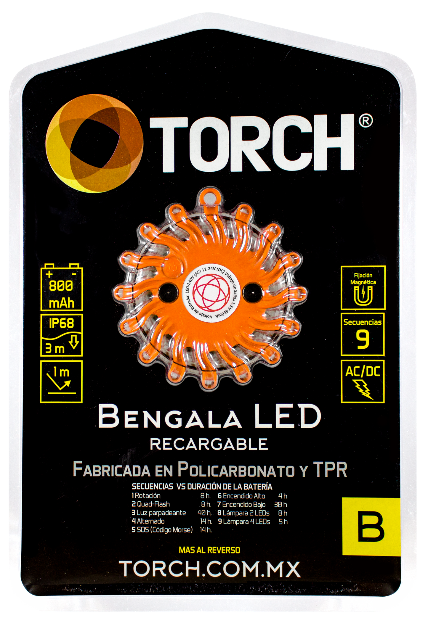 Bengalas Led Torch Uso Rudo Minería Destello