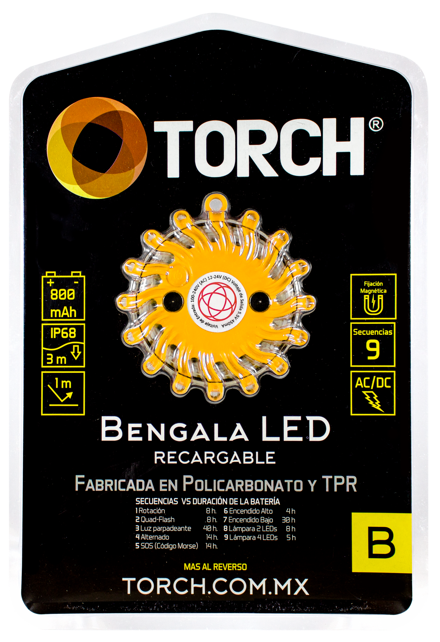 Bengalas Led Torch Uso Rudo Minería Destello