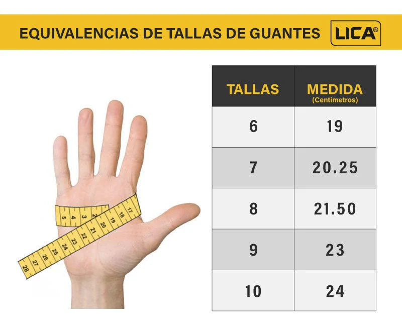 Guante algodón con palma de puntos negros de PVC modelo GLPVC9 marca LICA