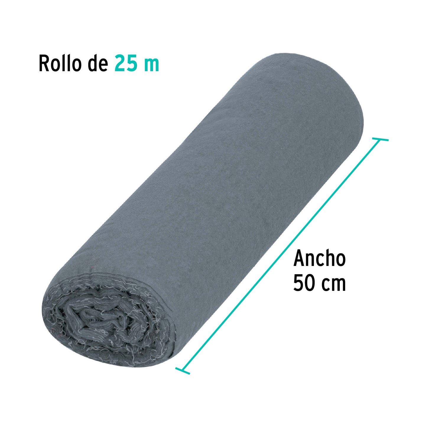 56021 Rollo de 25 m de franela gris de algodón, Klintek