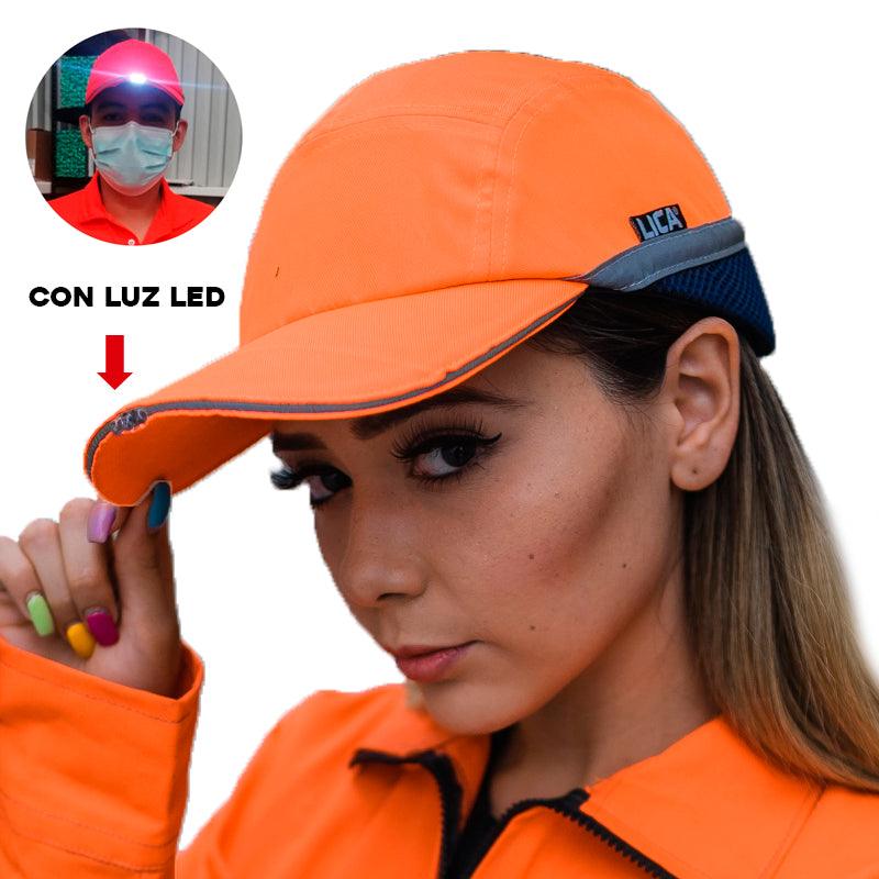 Gorra Semi seguridad antigolpes con luz LED integrada