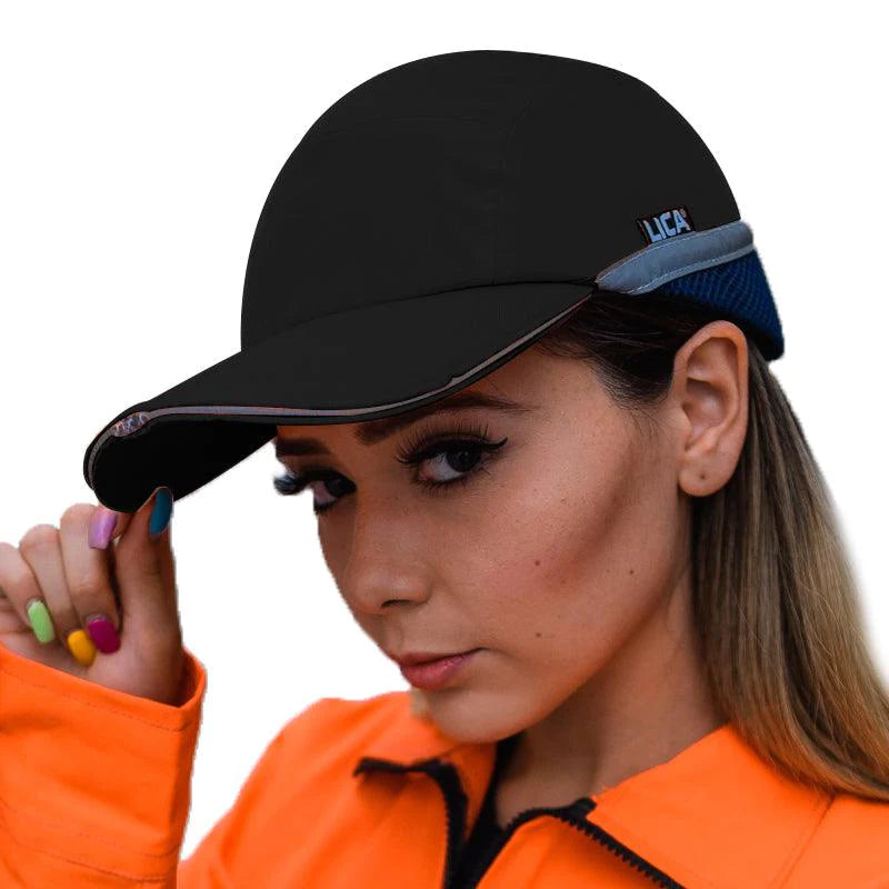 Gorra Semi seguridad antigolpes con luz LED integrada