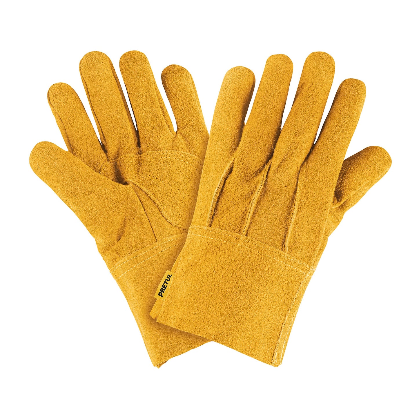 23262 GU-225 Guantes de carnaza, cortos, unitalla, PRETUL protección chispa soldador