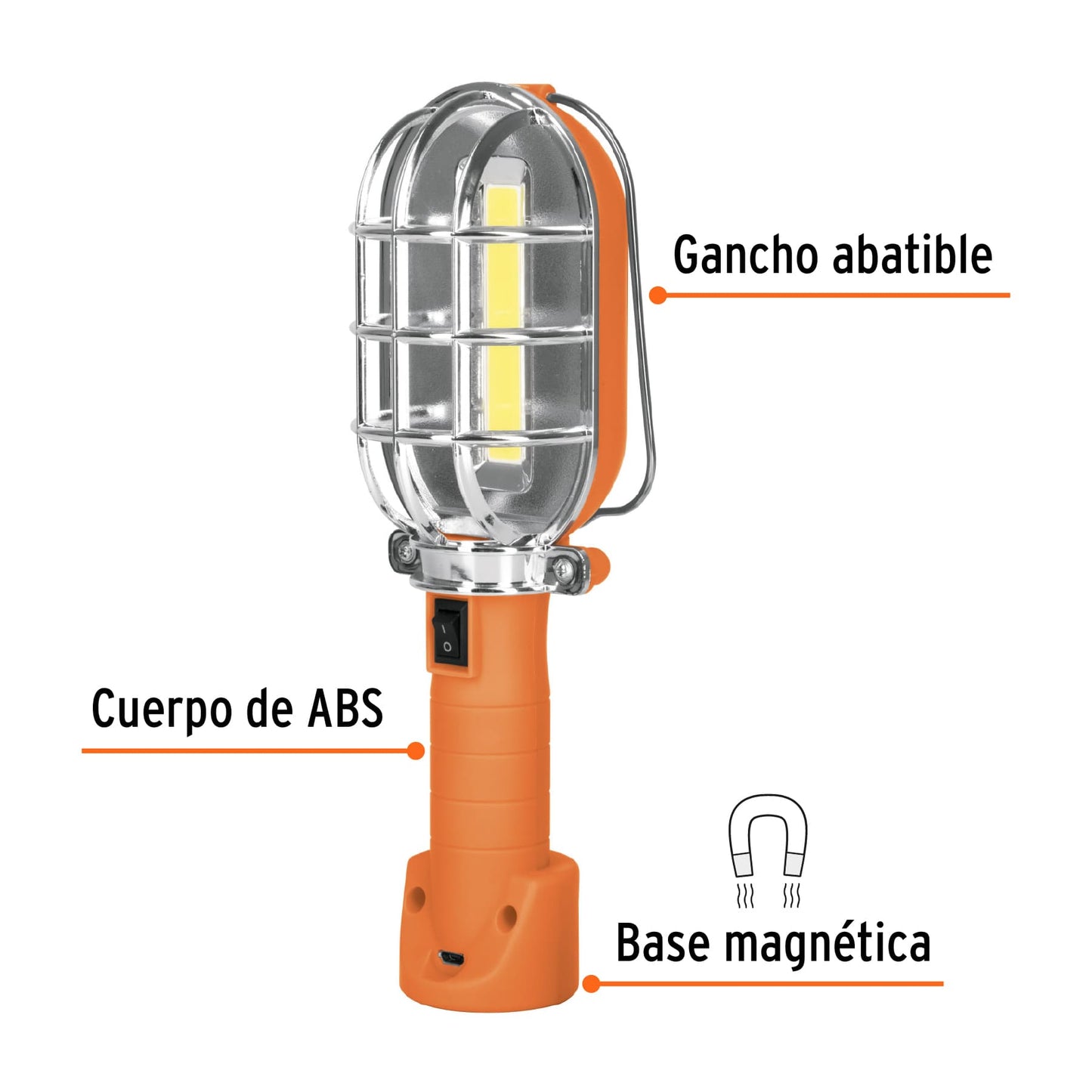 15143 LAT-280 Lámpara LED 280 lm de taller, recargable, Truper