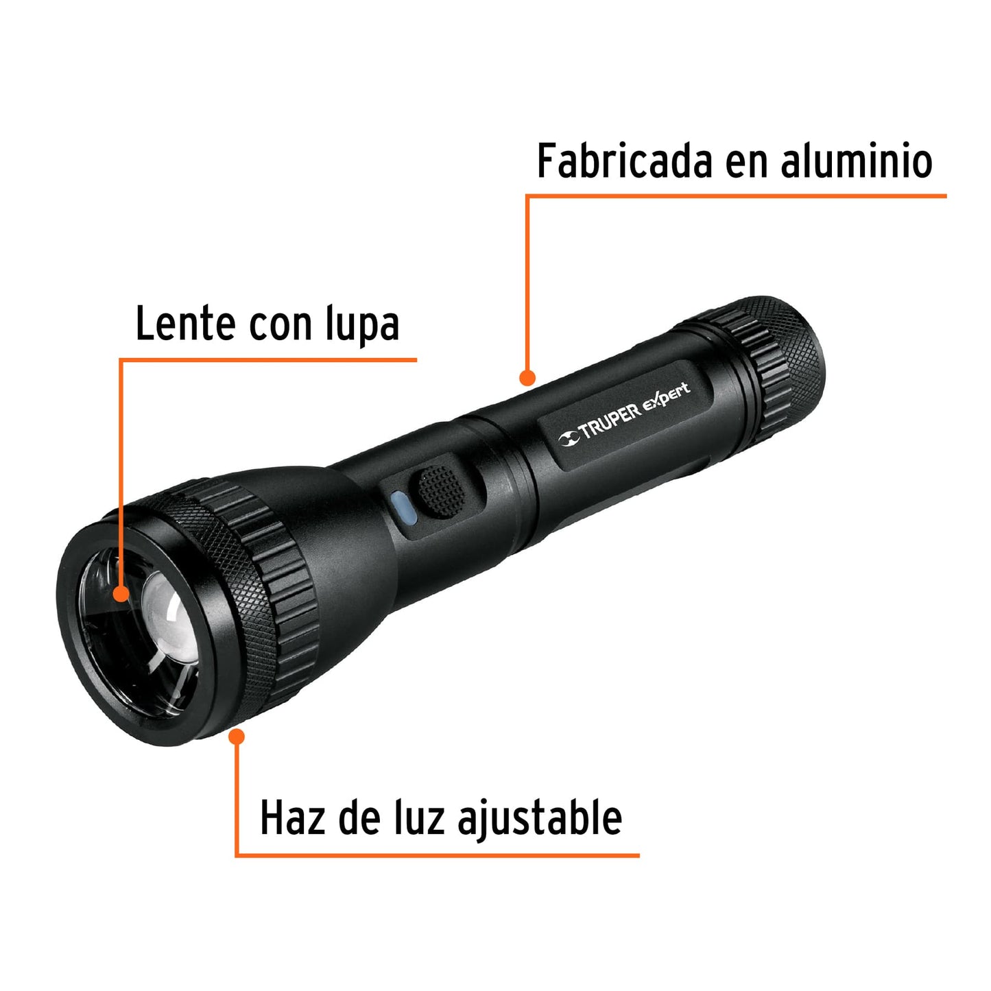 LIXR-2D Linterna LED recargable de aluminio 670 lm, Truper Expert