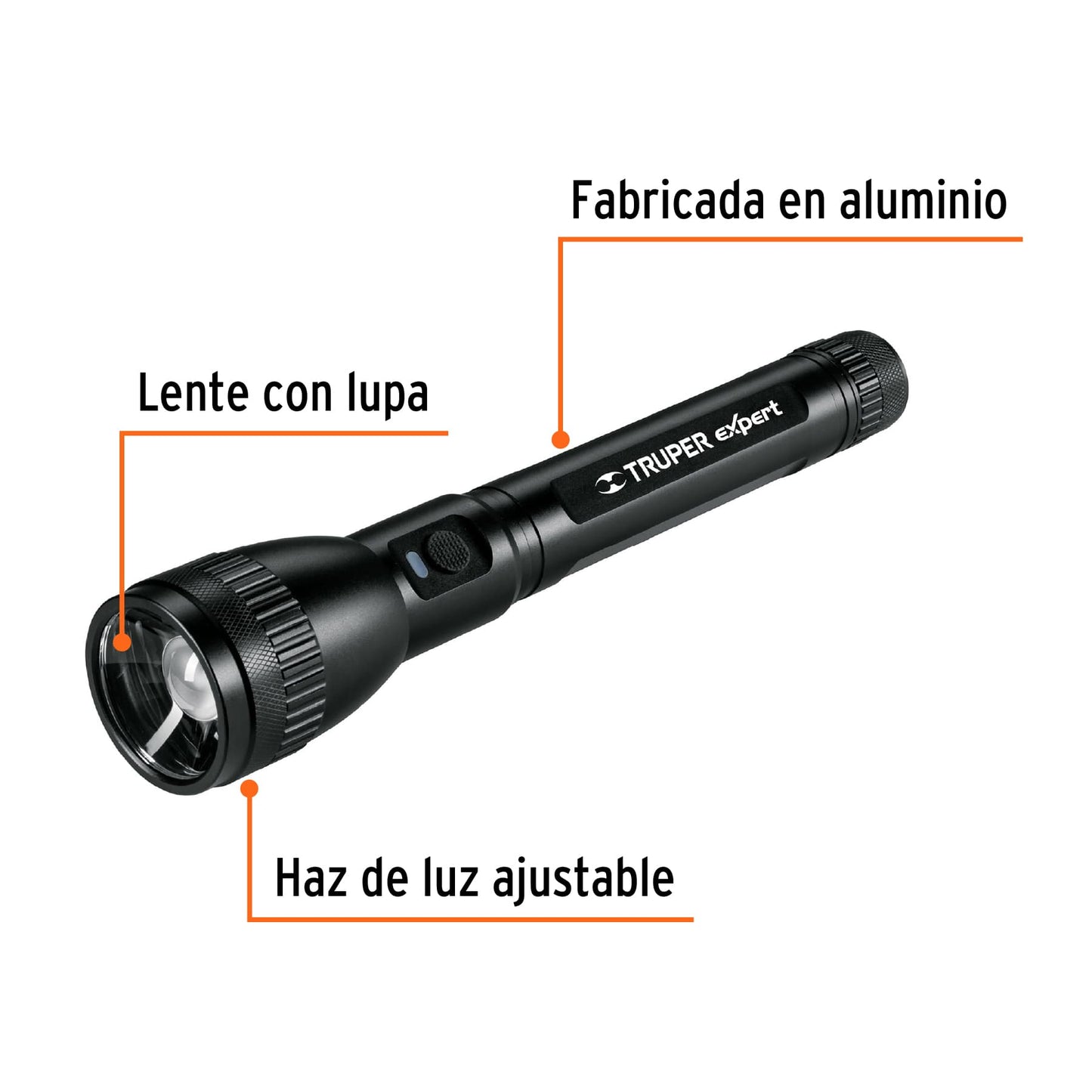 LIXR-3D Linterna LED recargable de aluminio 820 lm, Truper Expert