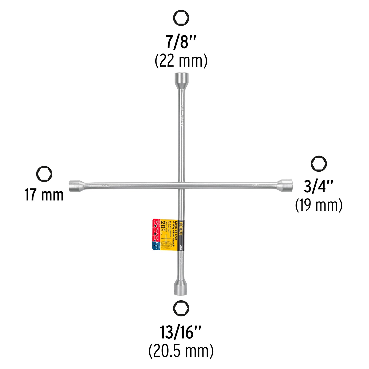 21802 Llave de cruz 20" galvanizada, Pretul