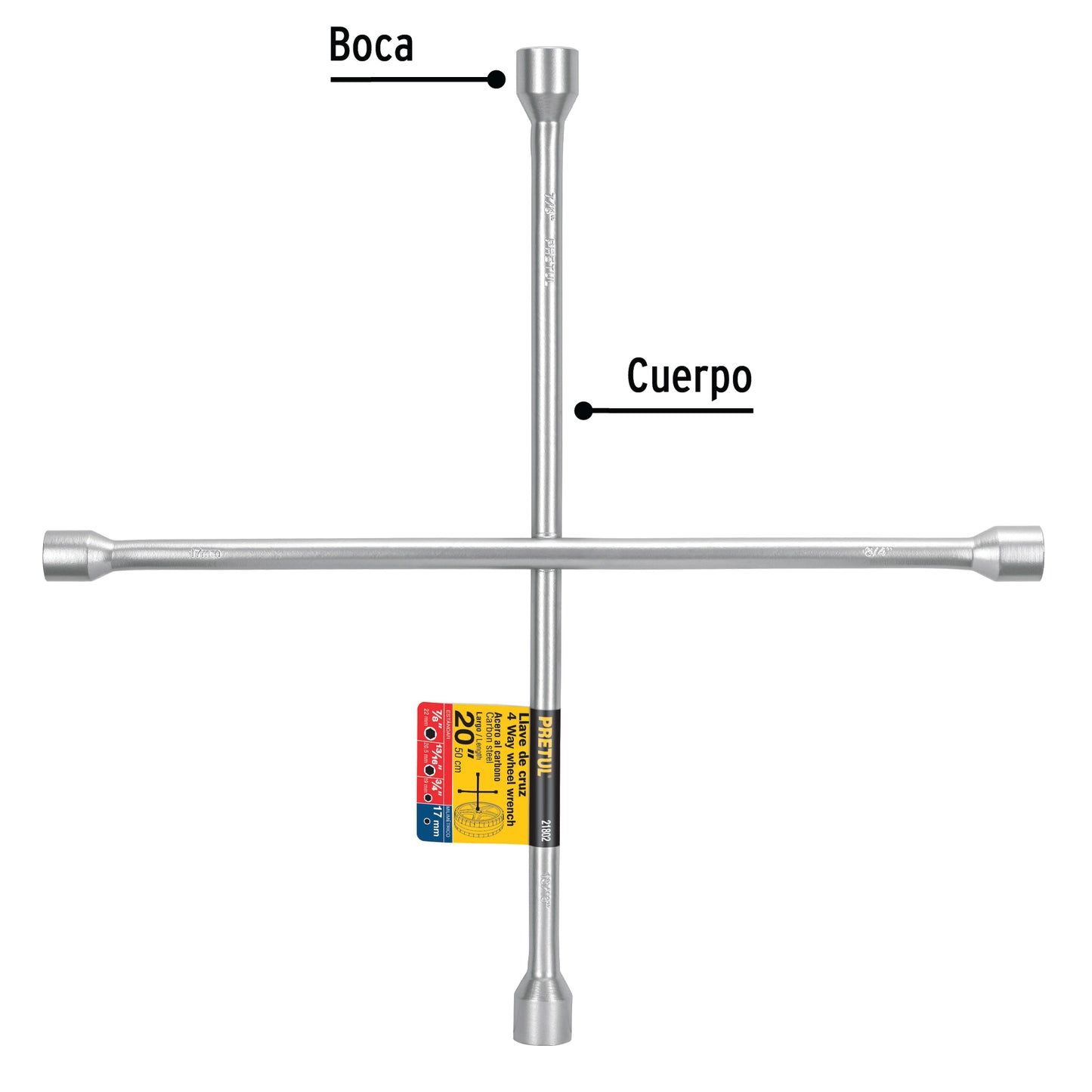 21802 Llave de cruz 20" galvanizada, Pretul