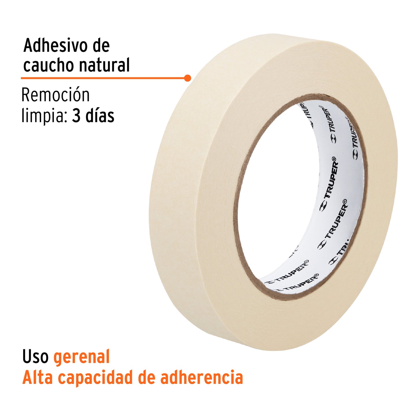 Cinta masking tape de 1" x 50 m, Truper 12591 - MSK-1 - 24 mm