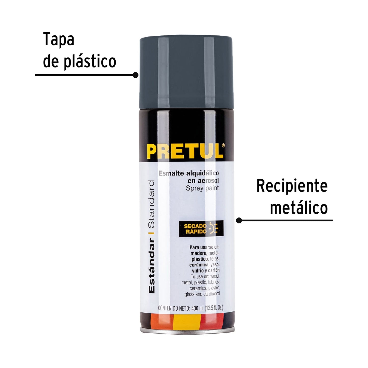 Pintura en aerosol bote esbelto,400ml,Pretul