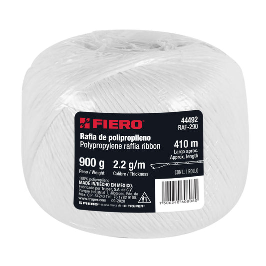 44492 Rollo de rafia de 410 m color blanco calibre 2.2 g/m