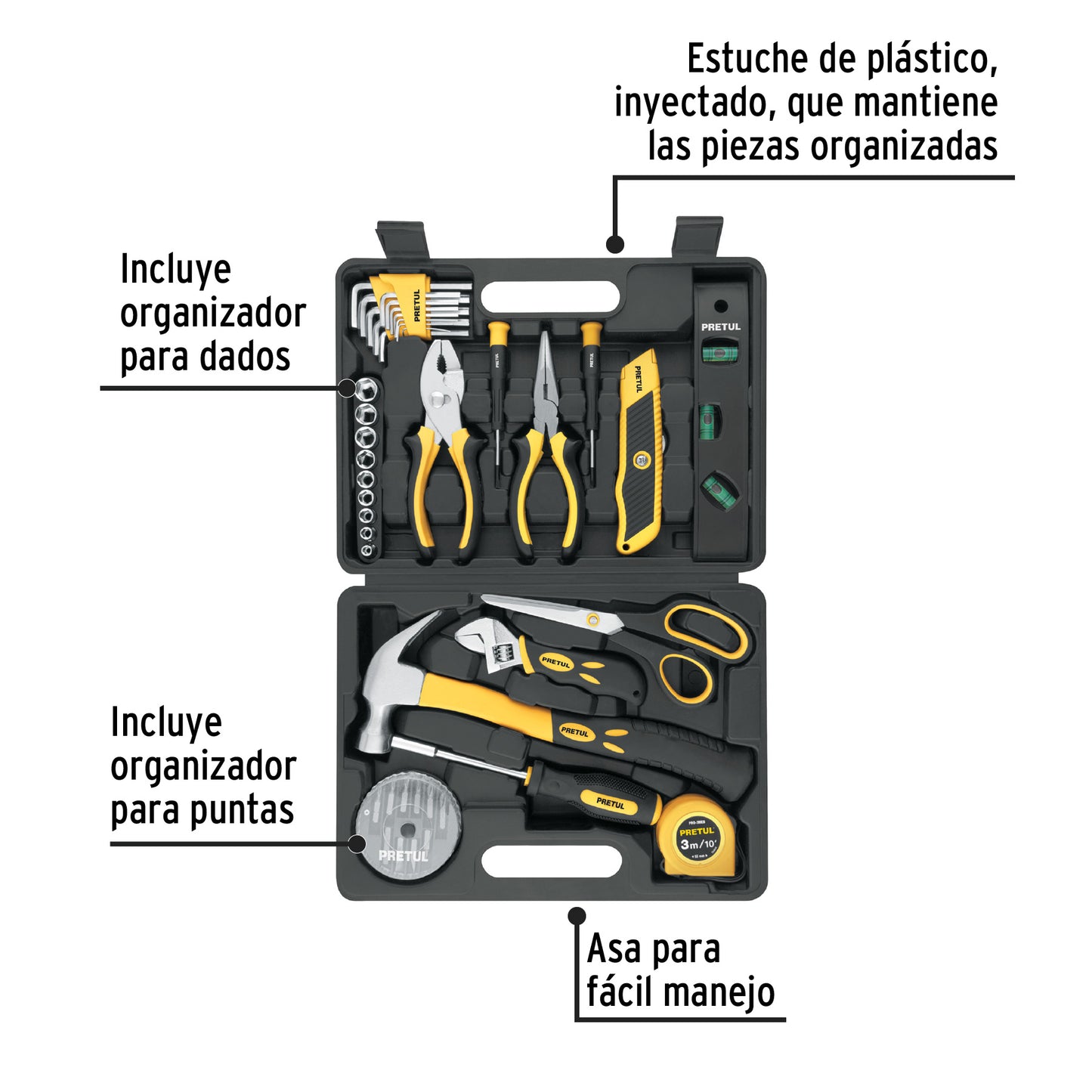 22101 SET-42 Juego de 42 herramientas Comfort Grip, Pretul