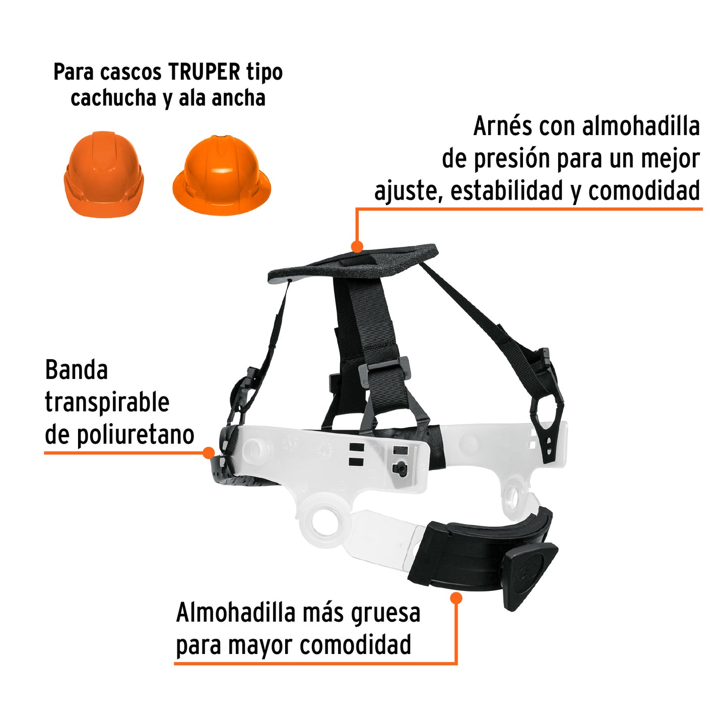 100145 CLAVE: SUS-CAS Suspensión para cascos, ajuste por matraca