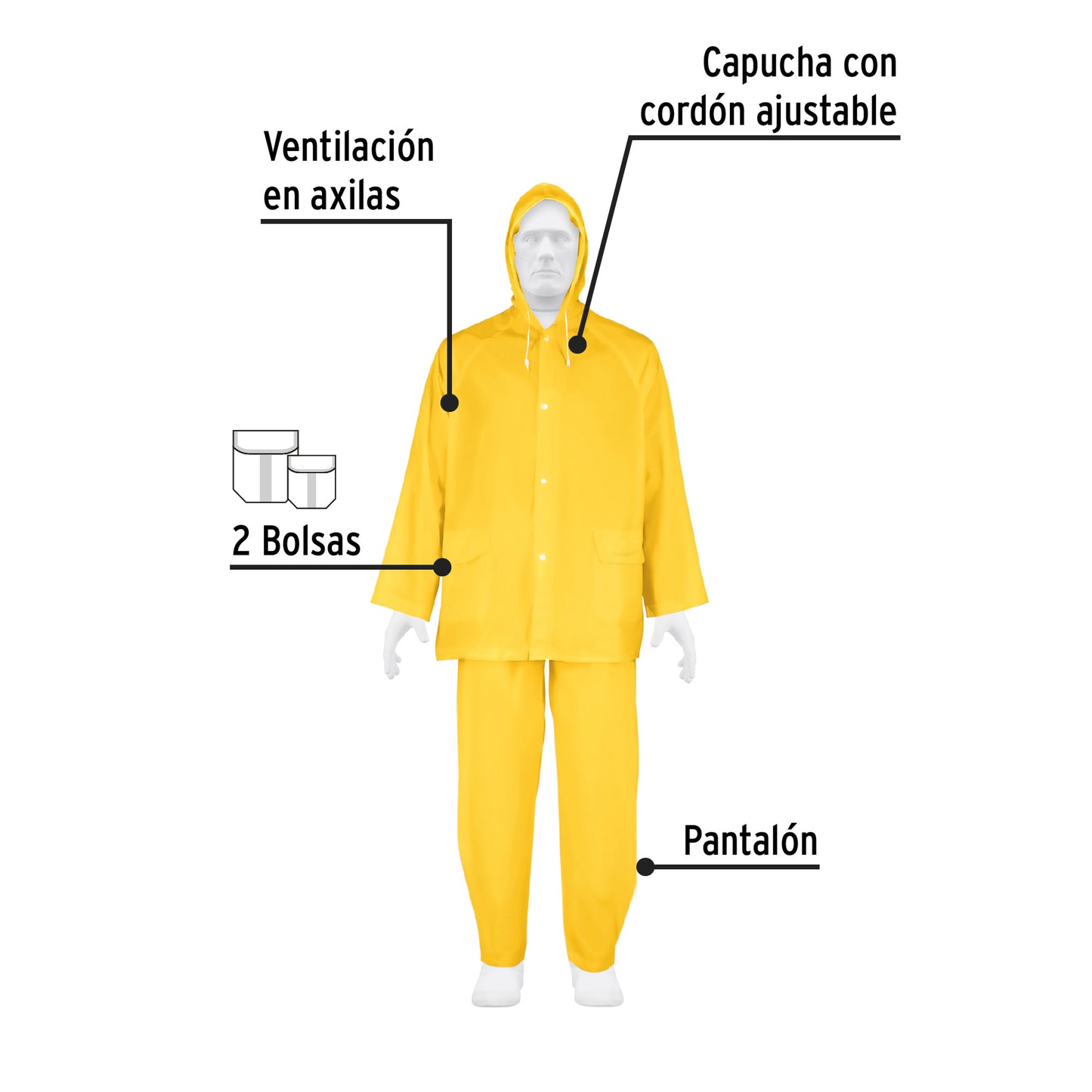 2709 Conjunto impermeable ligero de PVC, Pretul S/R