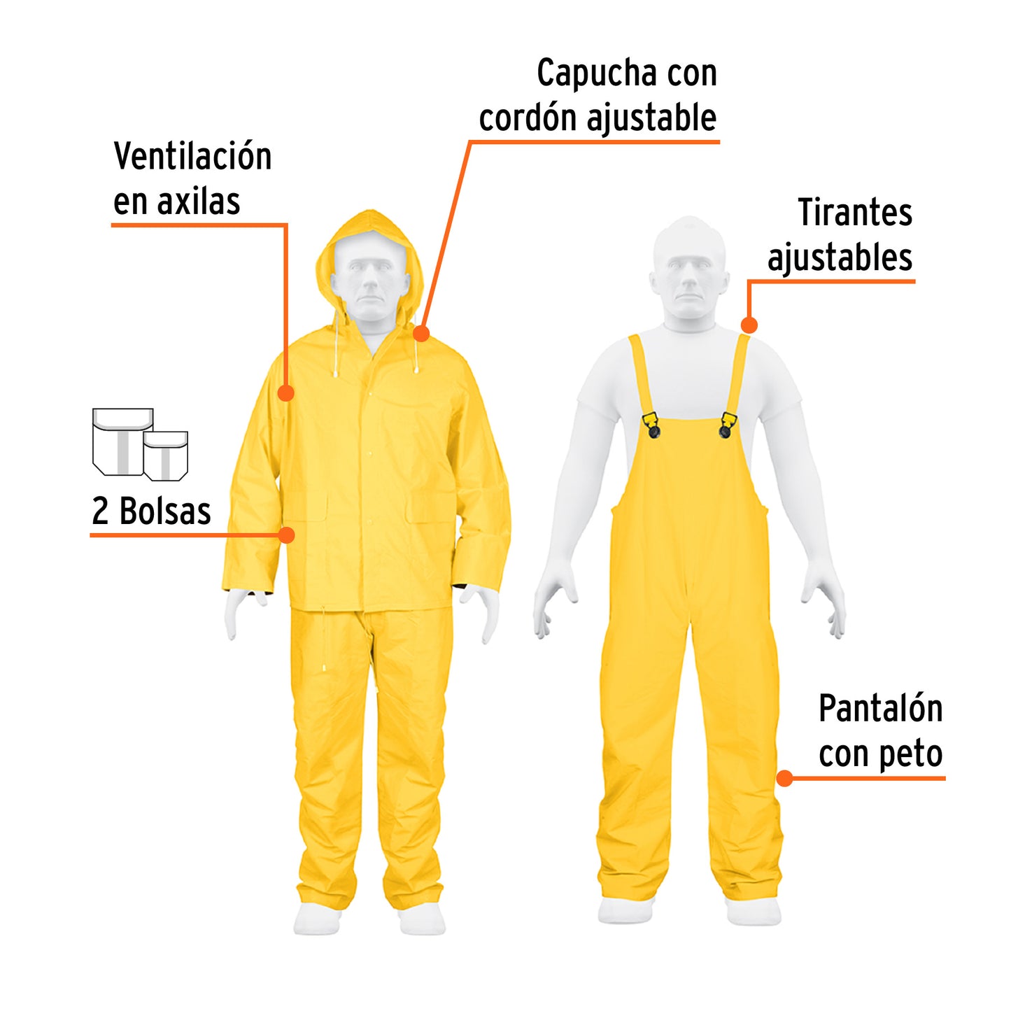 1441   conjunto impermeable doble capa,Truper