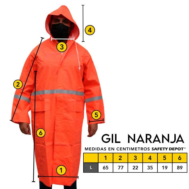 Gabardina impermeable Mod. GIL-NARANJA